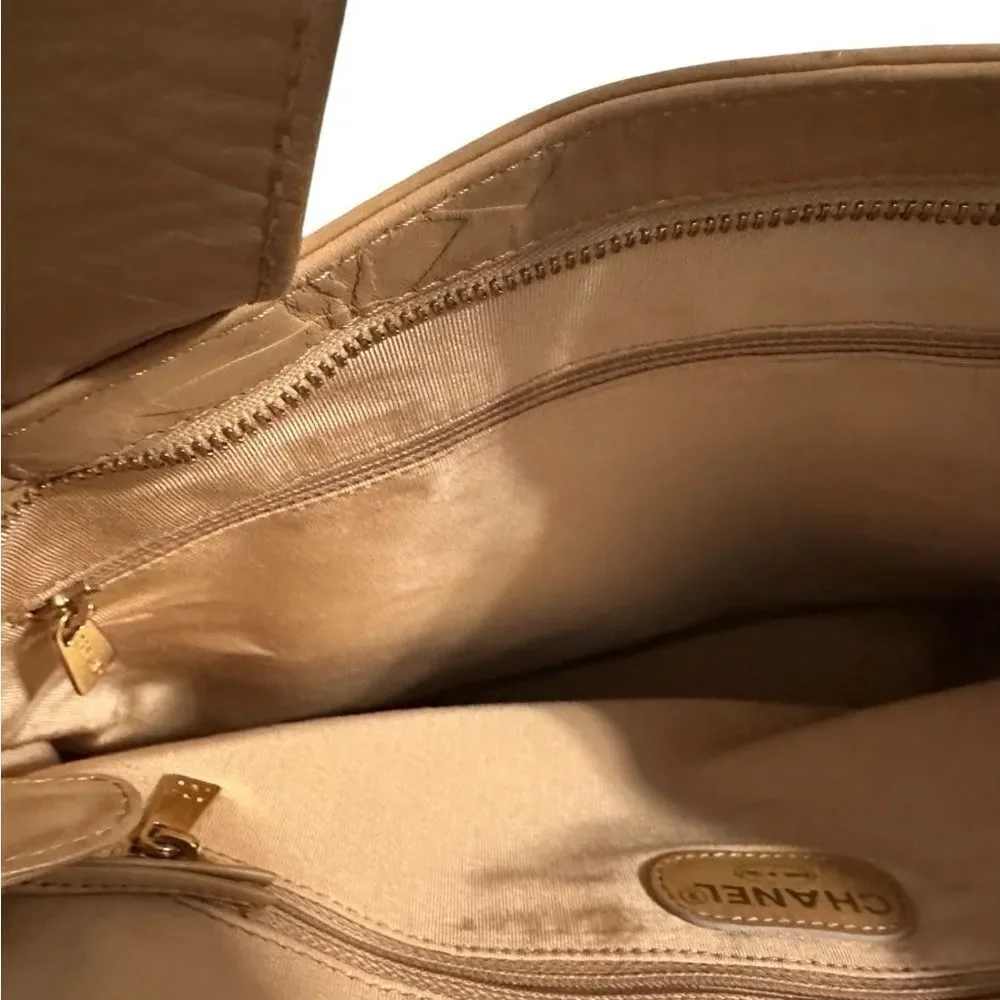 CHANEL Tan Tote Bag with Spacious Design